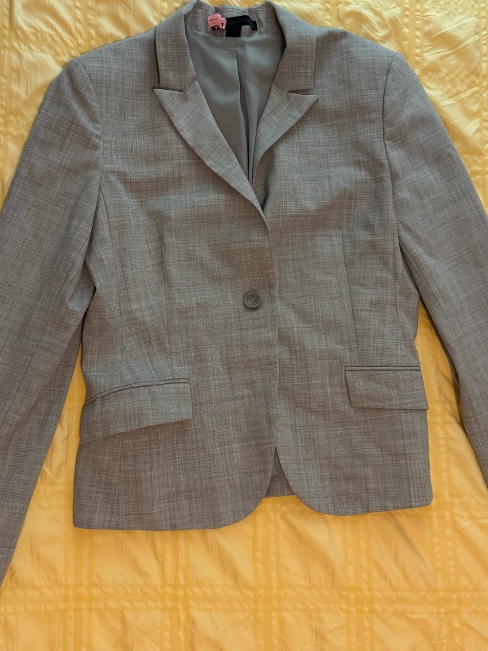 Express Design Studio Gray Suit with Single-Button Tailored Blazer